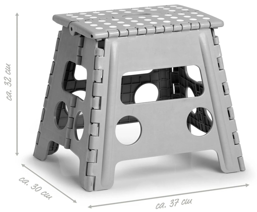 stołek antypoślizgowy składany, 37 x 30 x 32 cm, ZELLER