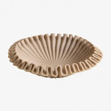 Dekoracyjna Misa Z Żywicy Irente Marrón Arena Claro & Ø26 Cm - Sklum