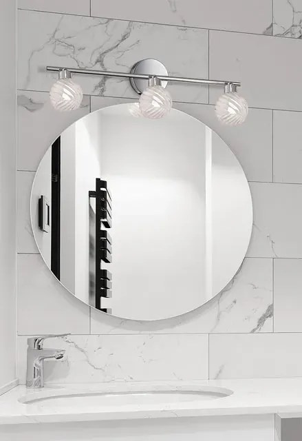 Kinkiet na listwie z 3 szklanymi reflektorami - A766 N9-B04