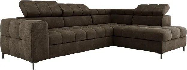 Narożnik PABLOS układ L strona Prawa w tkaninie VOGUE 06 regulowane zagłówki z funkcją spania