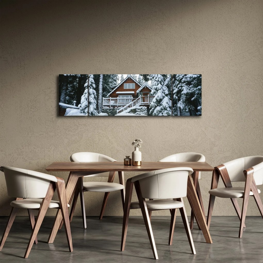 Obraz - Drewniany domek (170x50 cm)