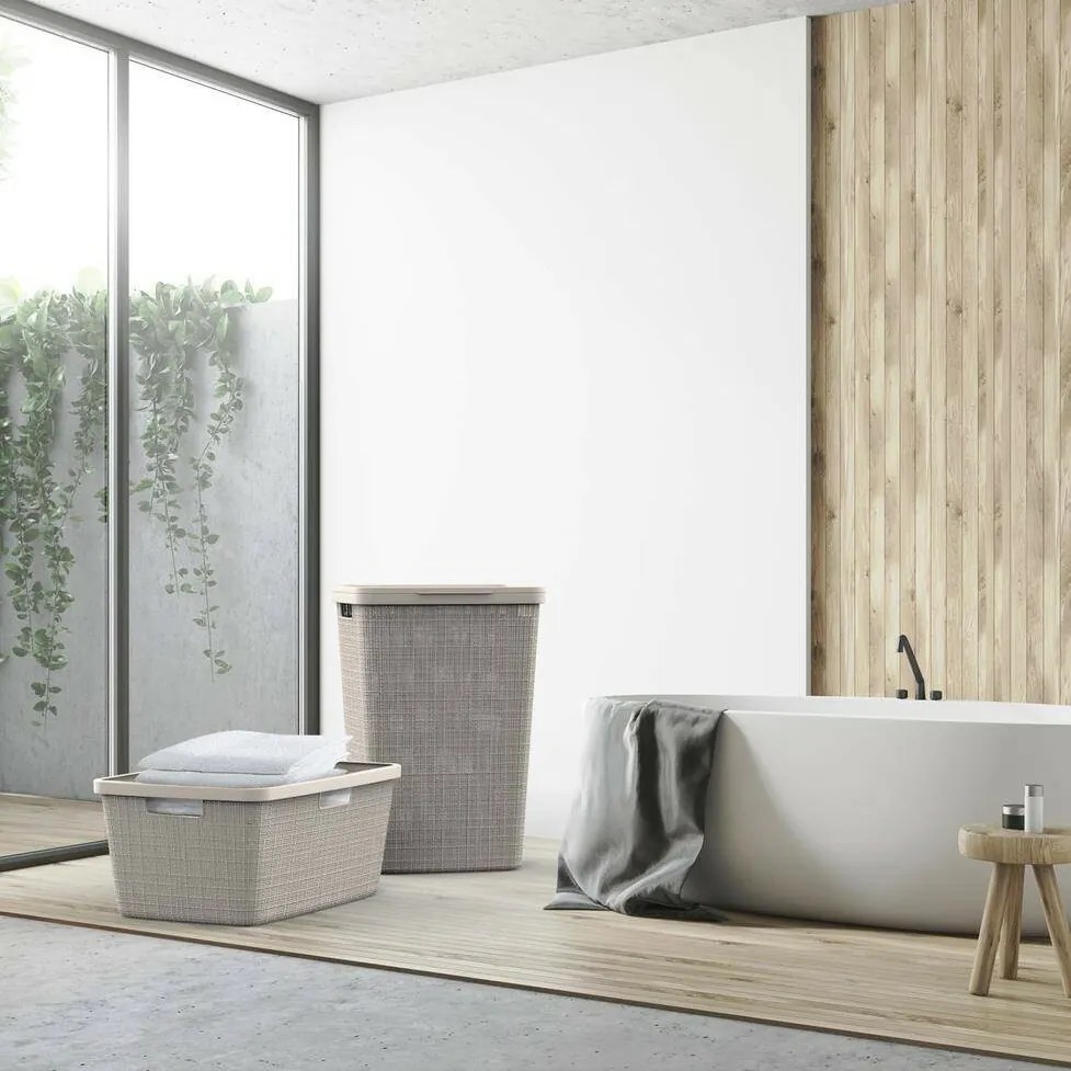 Curver Kosz na czystą bieliznę Jute 46 l, taupe