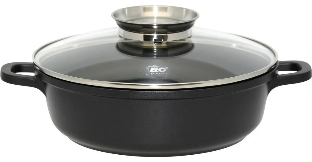 Elo 19632 Brytfanna z pokrywą szklaną i uchwytemaromatycznym Alucast 32 cm, 32 cm