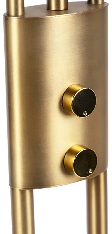 Nowoczesna lampa podłogowa brązowa zintegrowana z LED i ściemniaczem - Lexus