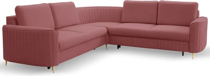 Narożnik LAREN nowoczesna sofa z funkcją spania pojemnik na pościel prawa strona CASTEL 59 251x251x85 cm