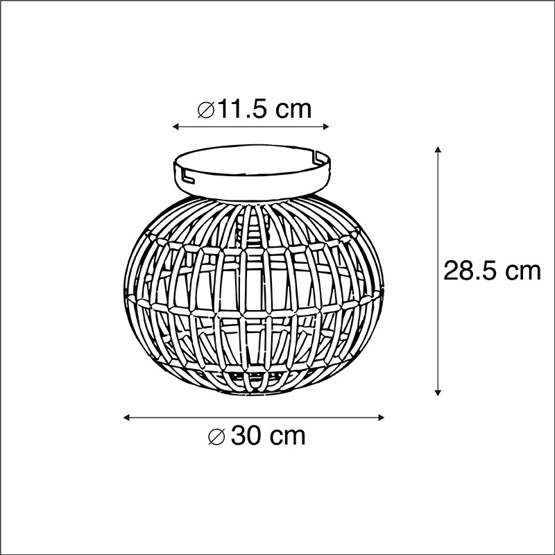Rustykalna lampa sufitowa z bambusa 30 cm - CannaWiejski/ Rustykalny / Vintage Oswietlenie wewnetrzne