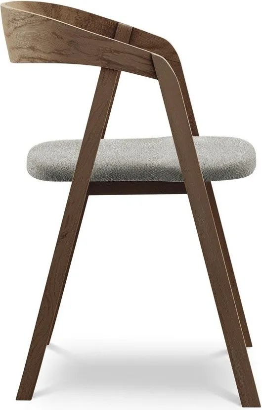 Jasnoszary fotel jadalniany z litego drewna Erika – Makamii