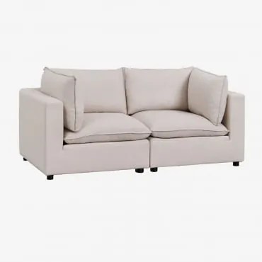 Sofa Modułowy 2-częściowy Daniela Tkaniny Beżowy Krem - Sklum