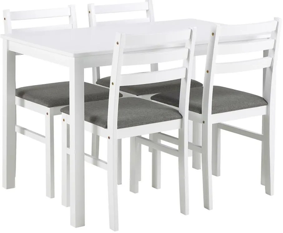 Zestaw stołu i 4 krzeseł EMILY, biały