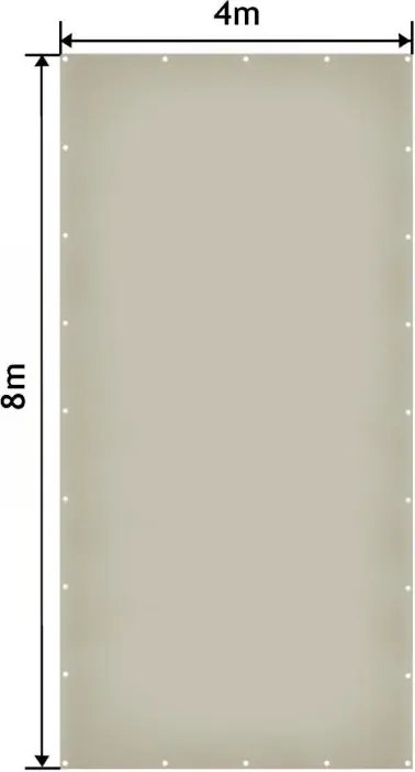 JAGO Plandeka 650 g/m², aluminiowe oczka, szara, 4 x 8 m