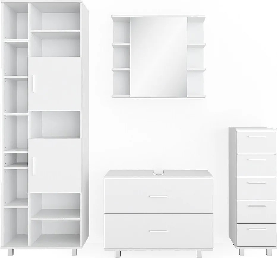 Zestaw mebli łazienkowych biały 80.2x33x60.8 ilias