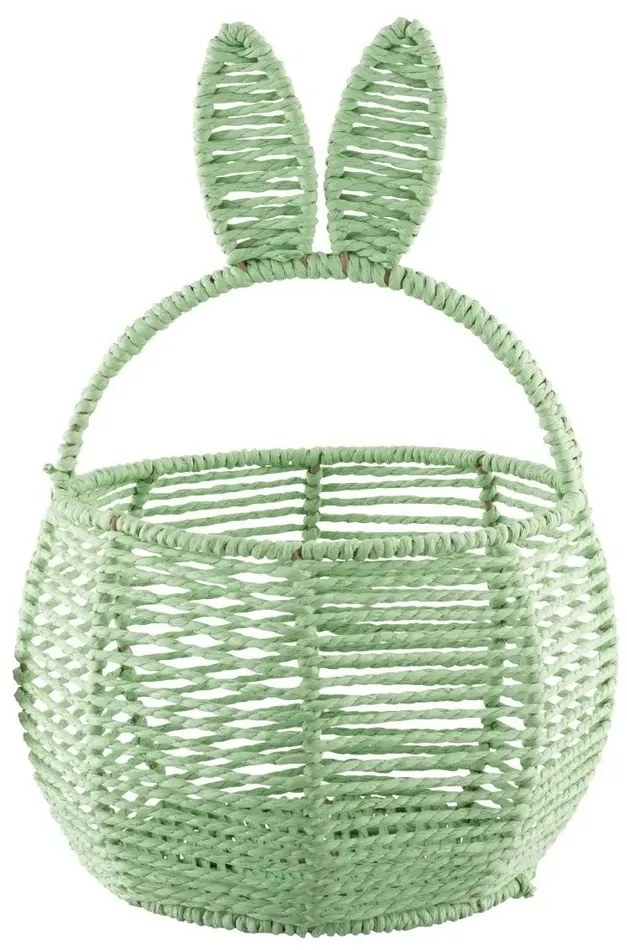 Altom Pleciony koszyk z uchwytami okrągły, 18 x 18x 13/30 cm, zielony