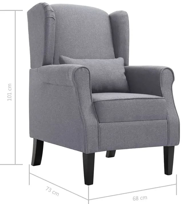 Ciemnoszary fotel uszak K7-K27