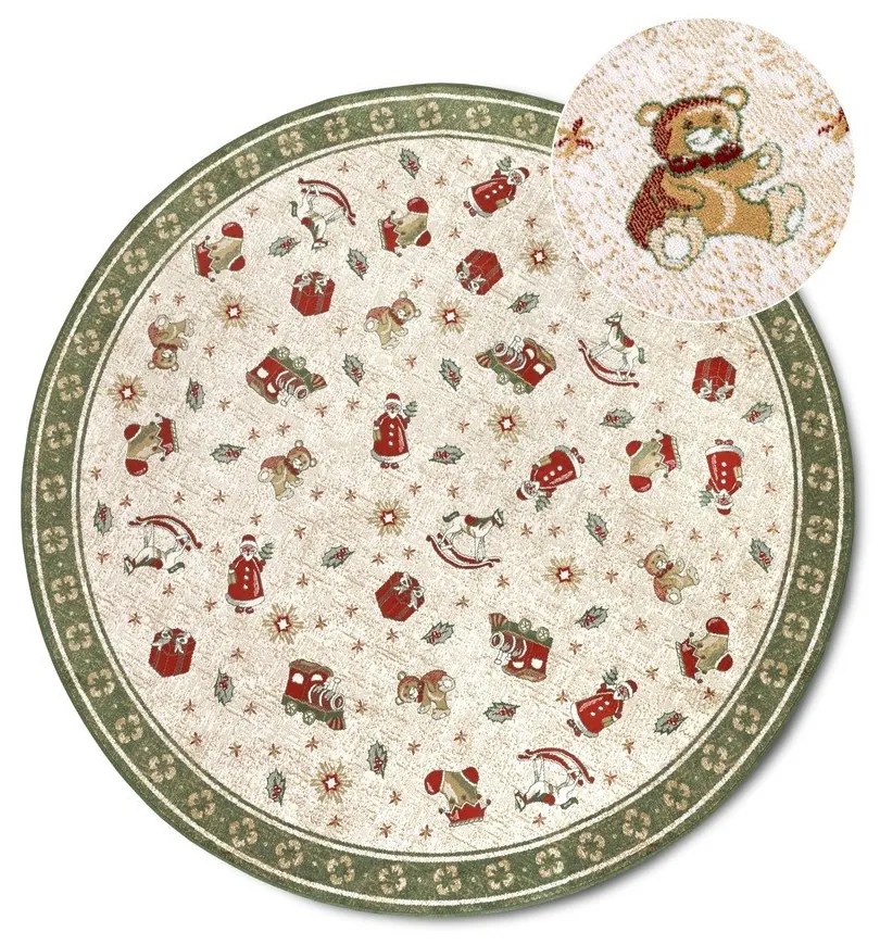 Zielony okrągły dywan z mieszanki bawełny ze świątecznym motywem ø 200 cm Toy's Delight Green Christmas – Villeroy&amp;Boch