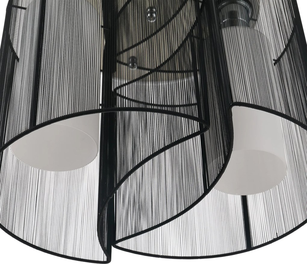 HOMCOM Lampa sufitowa vintage 2 oprawki E27 lampa sufitowa 40 W czarna