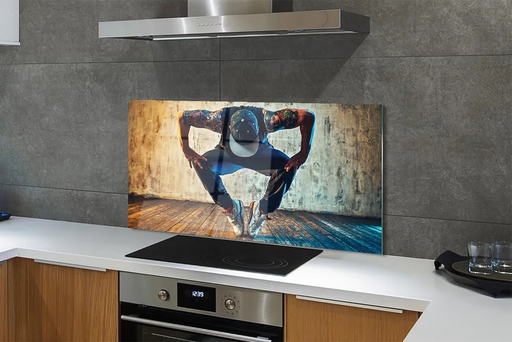 Panel szklany do Kuchni Tancerz Hip-Hop w Akcji