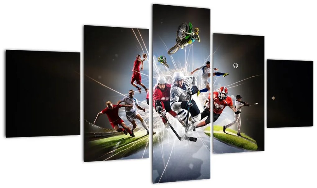 Obraz - Sportowcy (125x70 cm)