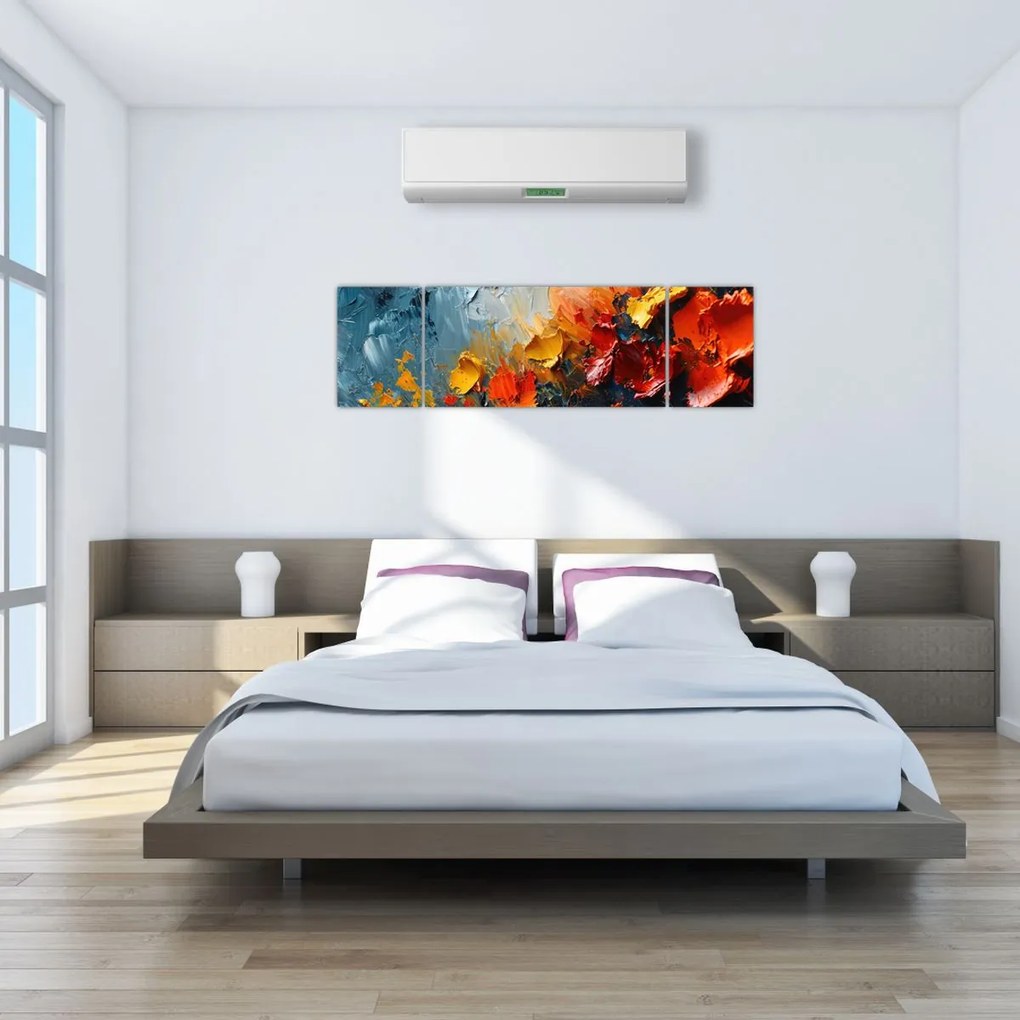 Obraz - Abstrakcyjny obraz kwiatów III. (170x50 cm)