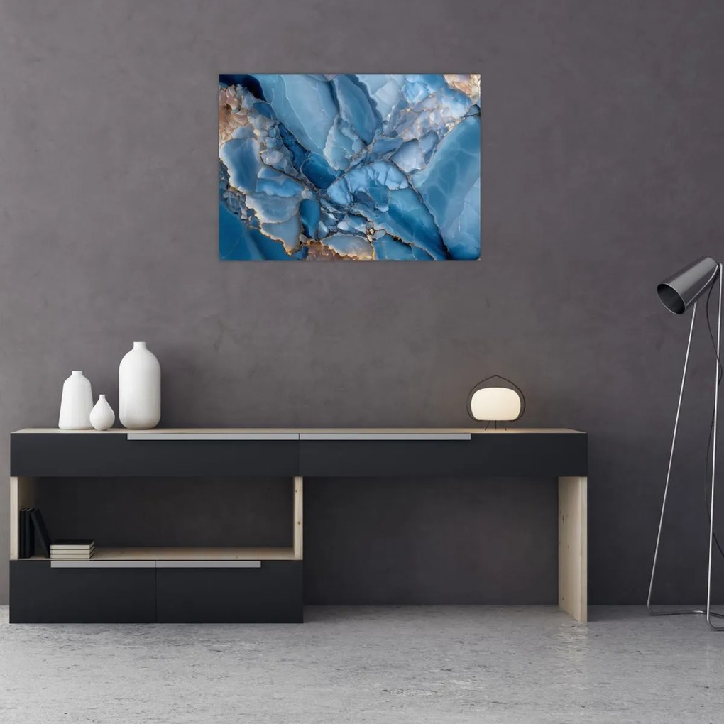 Obraz - Niebieski zróżnicowany marmur (70x50 cm)