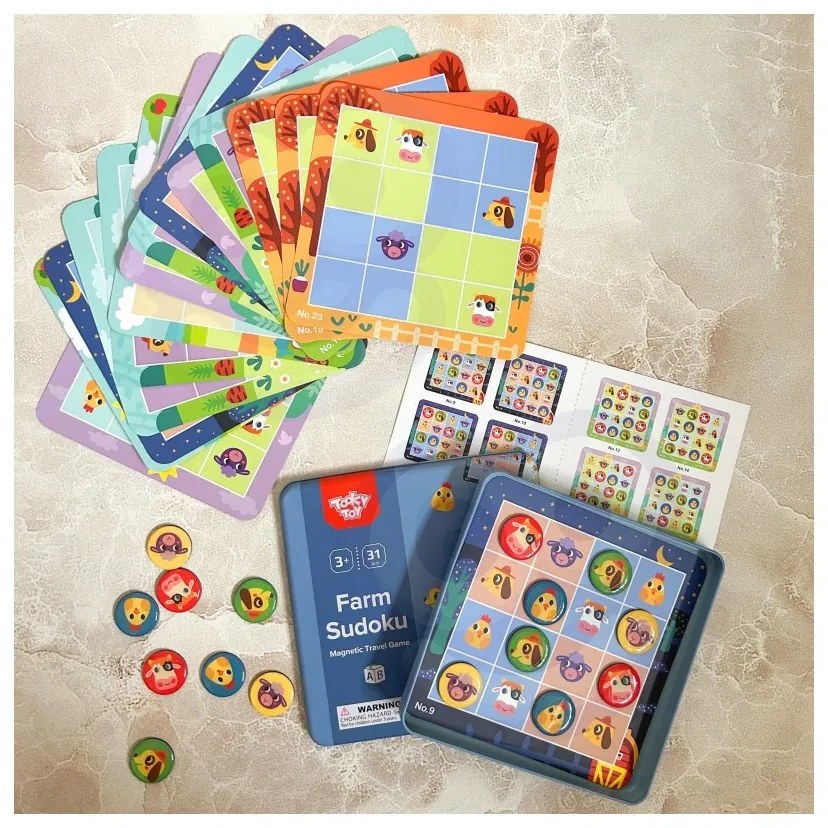 Tooky toy gra sudoku dla dzieci wersja farma