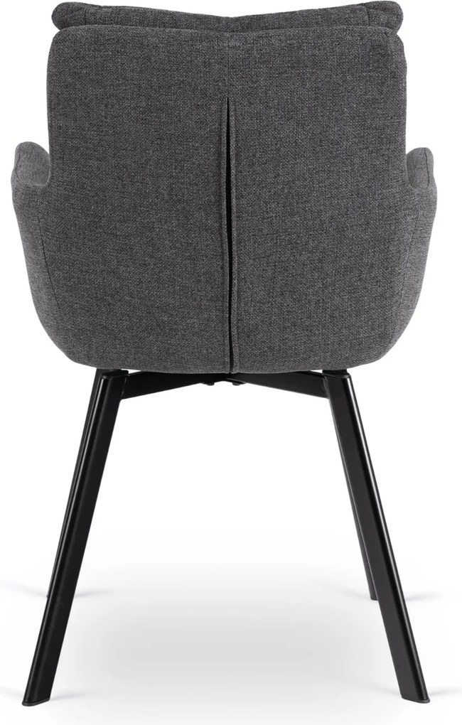 Krzesło Tapicerowane Obrotowe do Salonu CORTADO Ciemnoszare Nowoczesne