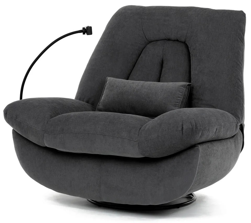 Elektryczny fotel z wbudowanym sterowaniem, szary