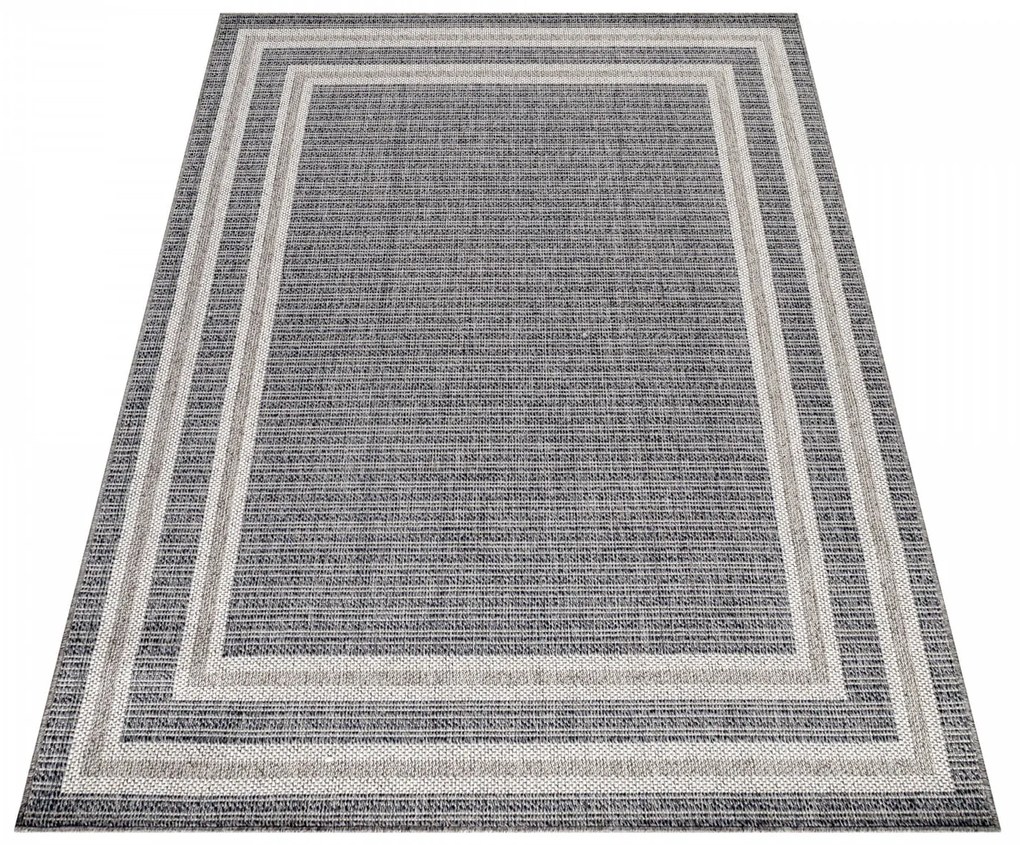 Dywan zewnętrzny Aruba Ramka szary 80 cm x 150 cm