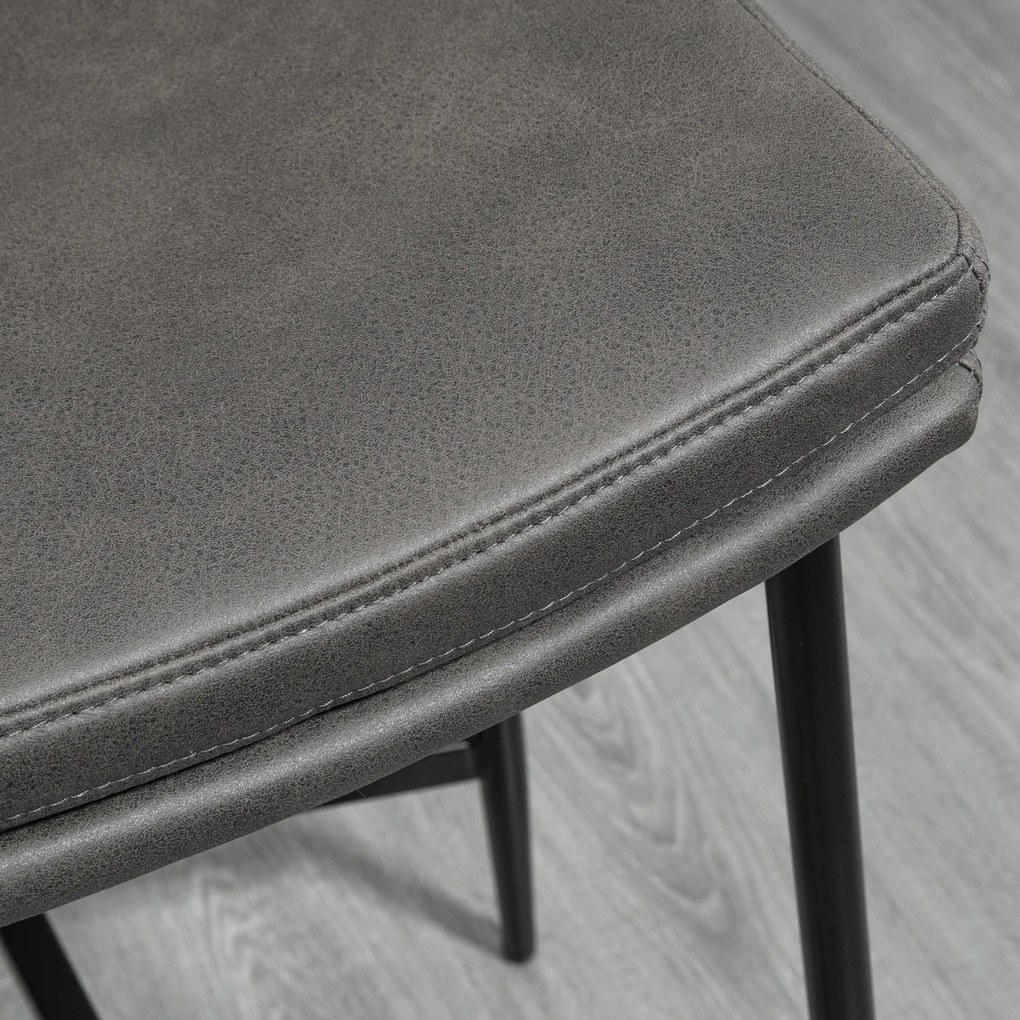 HOMCOM Zestaw 2 Hokerów, Pikowane Siedzenia, Stalowa Rama, 120 kg Obciążenie, Szary