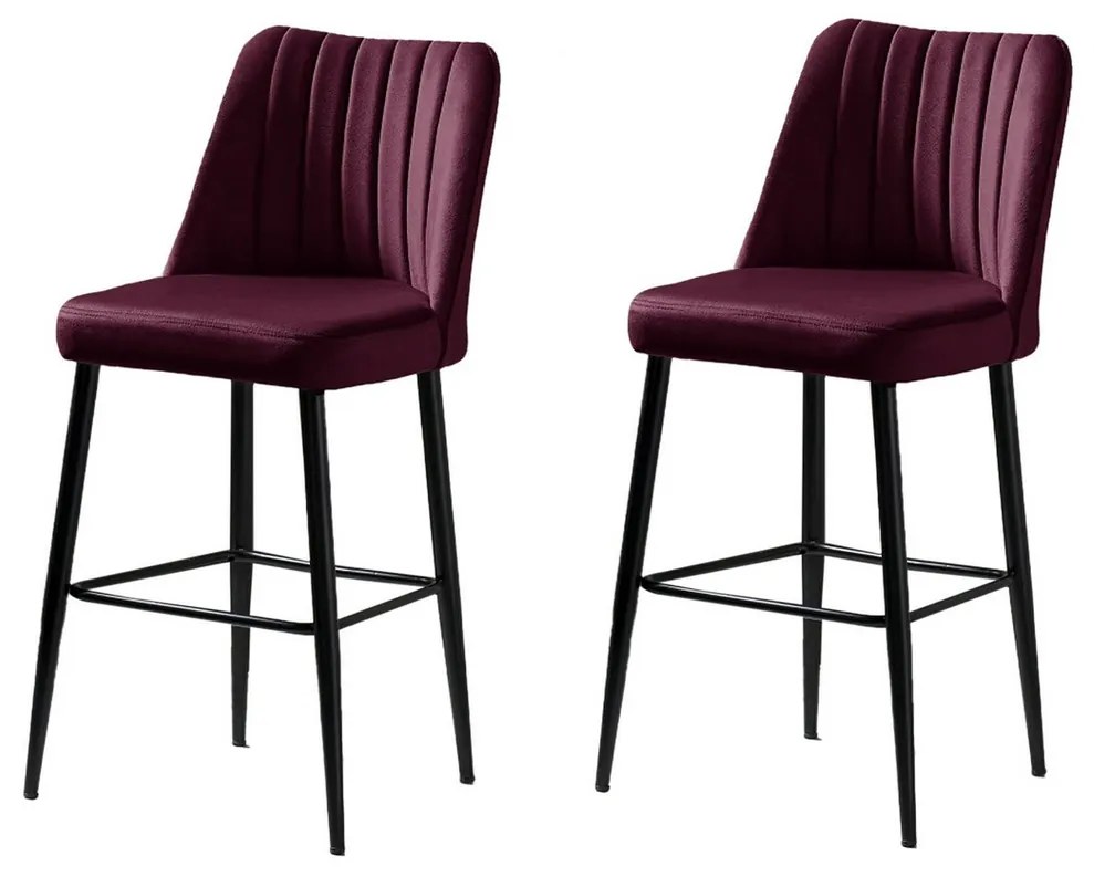 Zestaw krzeseł barowych Vento Claret Red and Black, 2 szt., 2 szt.