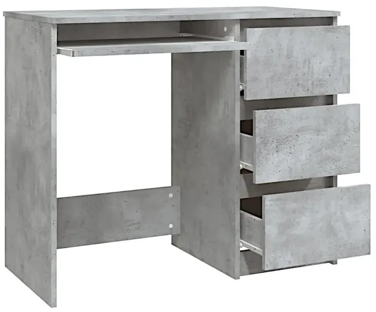 Szare biurko z szufladami beton B2-E32