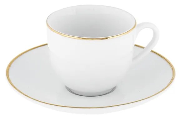 Białe porcelanowe filiżanki zestaw 6 szt. 100 ml Gold Chic – Villa Altachiara