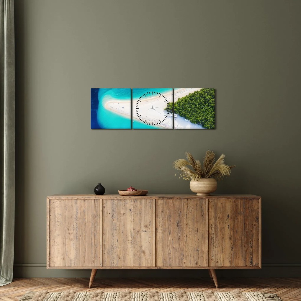 Obraz - Ostrav Hvar, Chorwacja (z zegarem) (90x30 cm)