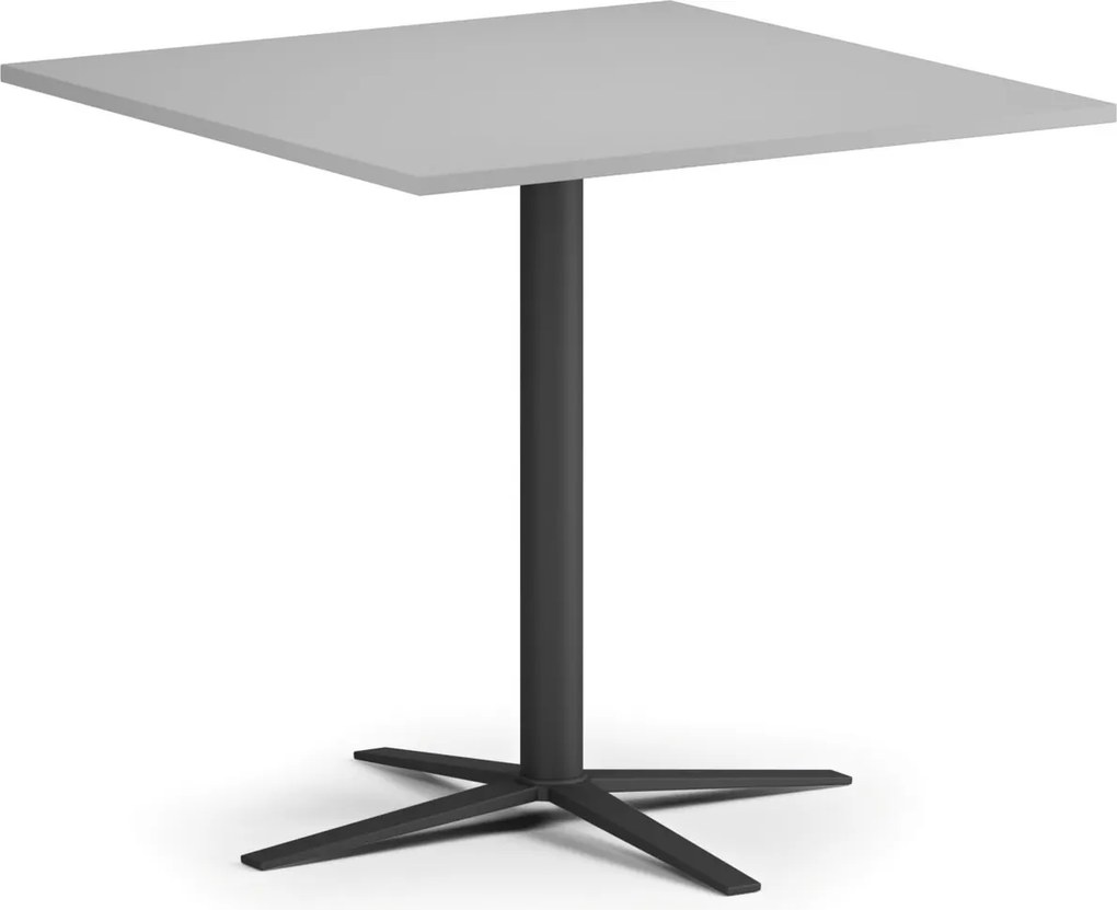Stolik kawowy AURA, 60x60 cm, czarna podstawa, szary