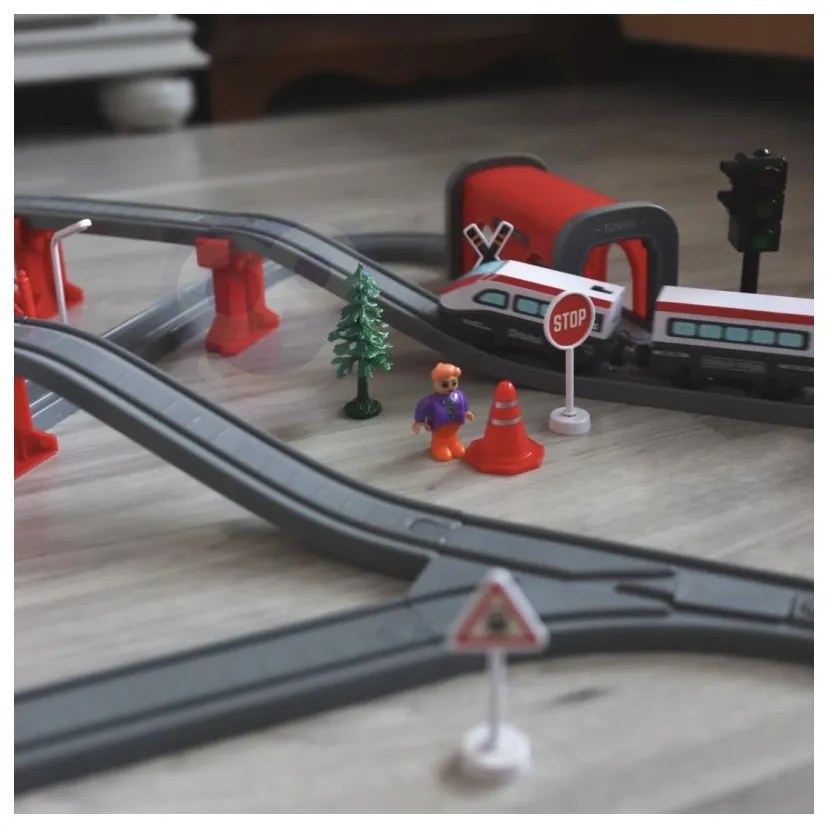 Woopie kolejka elektryczna tor most tunel 80 el.