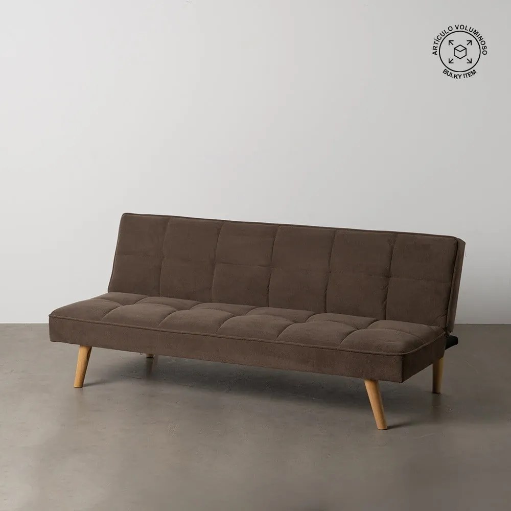 Brązowa rozkładana sofa z tkaniny szenilowej 175 cm – Ixia