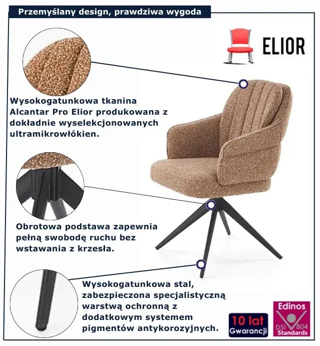 Krzesło cynamonowe z obrotowym siedziskiem Z6-T36