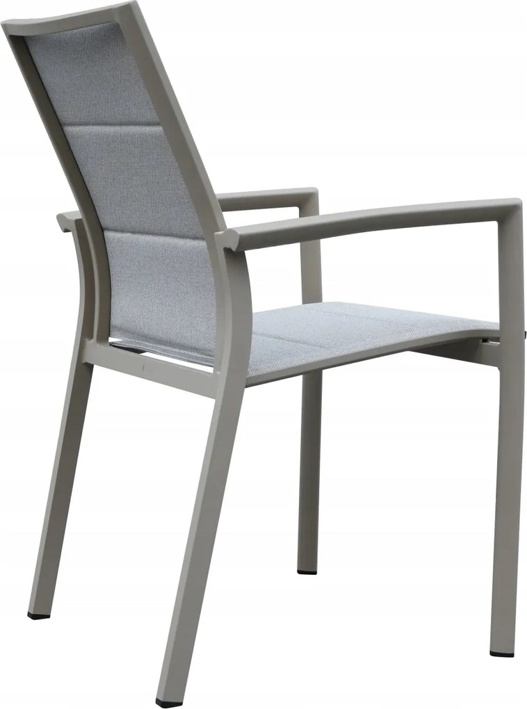 Krzesło ogrodowe aluminiowe beżowe 56x65x88 komfortowe wytrzymałe tarasowe