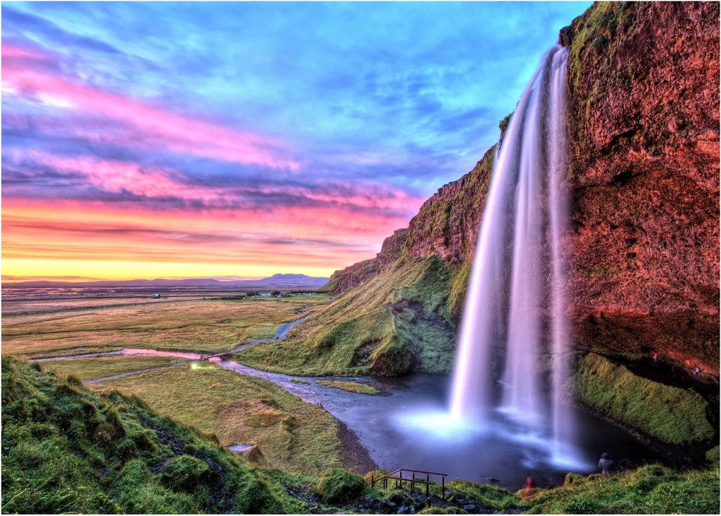 Obraz na szkle - Wodospad Seljalandsfoss (70x50 cm)