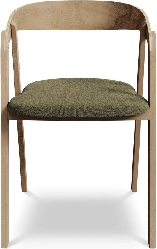 Zielony fotel jadalniany z litego drewna Erika – Makamii