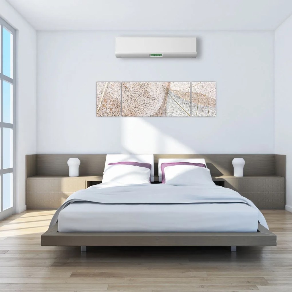 Obraz - Beżowe liście (170x50 cm)
