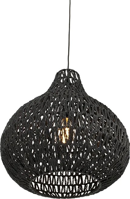 Retro lampa wisząca czarna 45 cm - Lina Drop