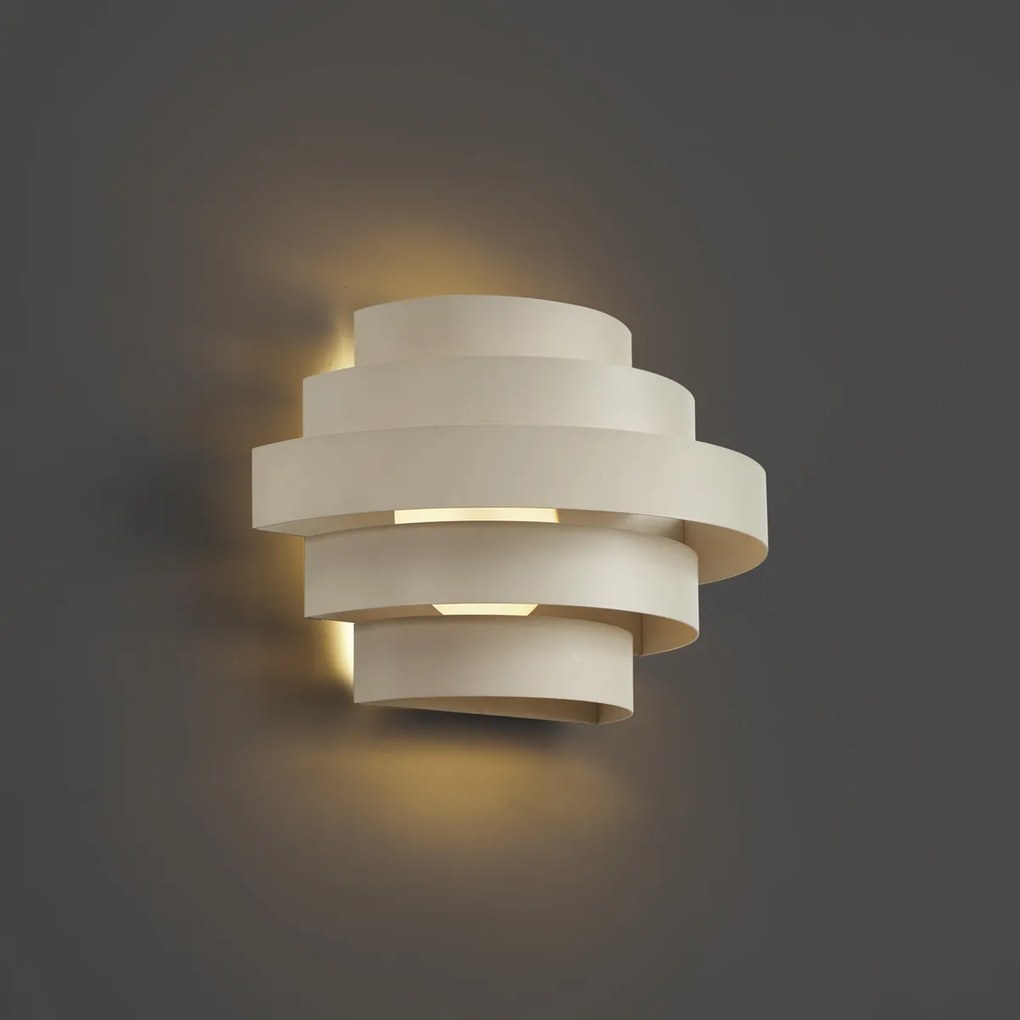 Nowoczesna lampa ścienna beżowa z LED 3-stopniowo ściemnialna - Lines