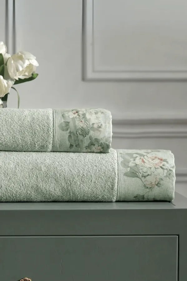 Podarunkowy zestaw ręczników NOSTALGIA, 2 szt Jasnozielony