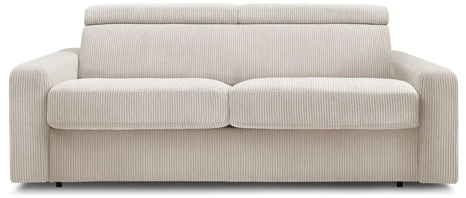 Kremowa sztruksowa rozkładana sofa 215 cm Monaco – Bobochic Paris