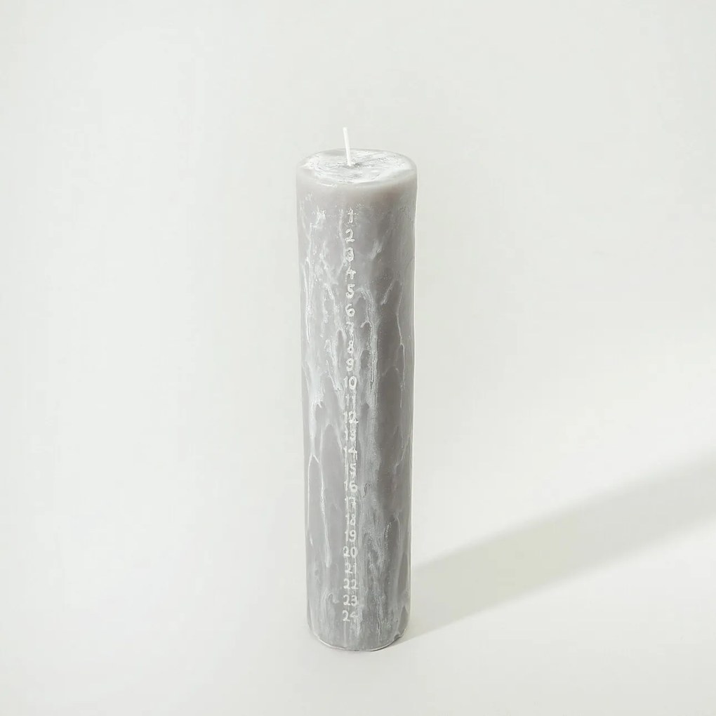 Świeca adwentowa szara 25 cm