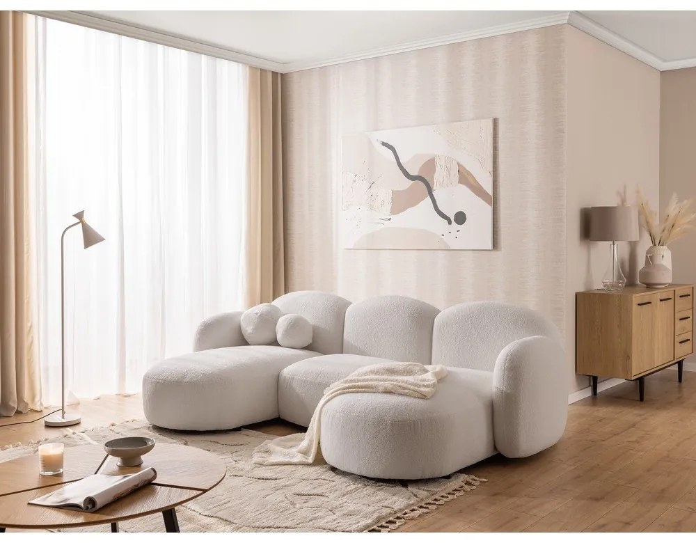 Kremowy narożnik z materiału bouclé (w kształcie litery U) Orbit – Ropez