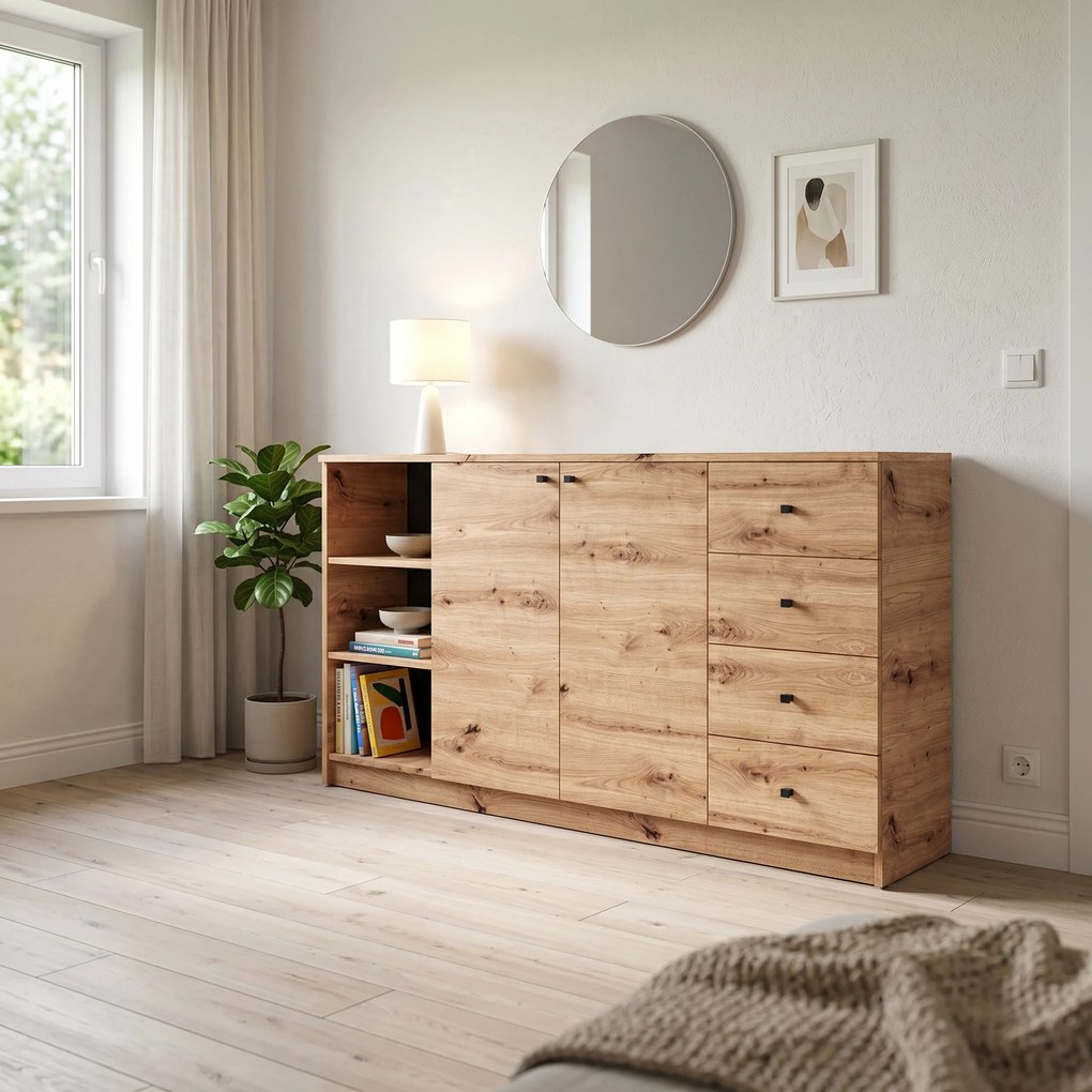 Komoda NATURIO 160 cm do Salonu Sypialni Dąb artisan