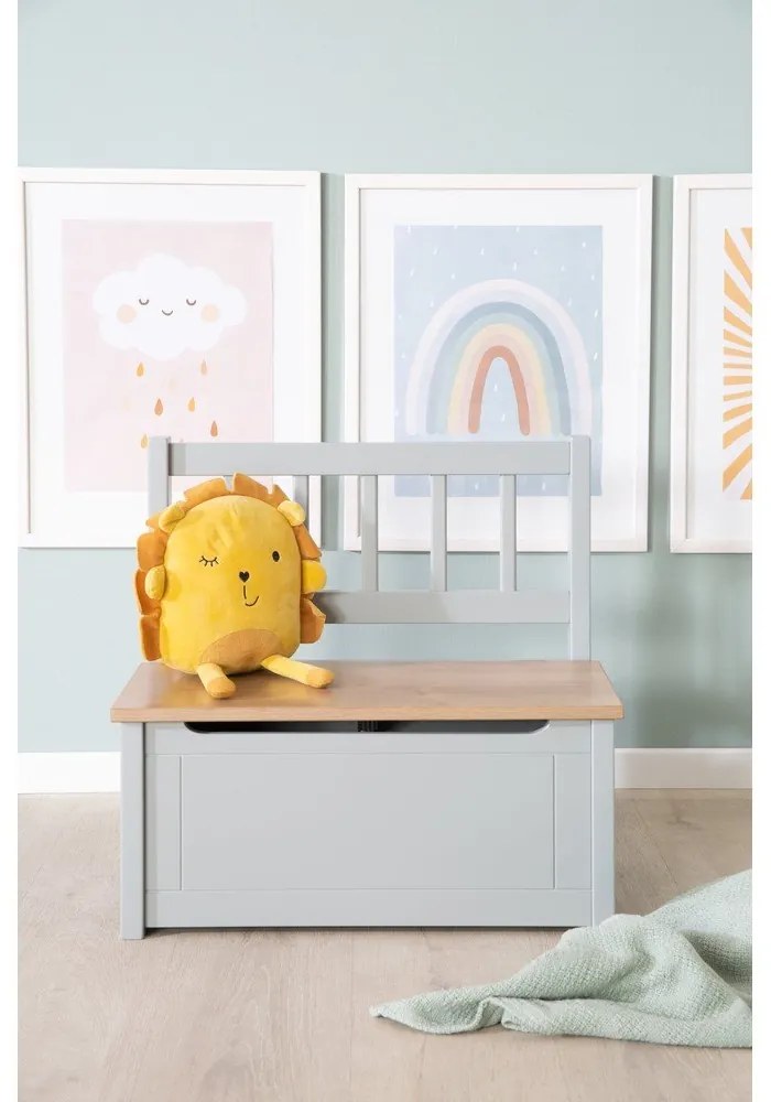 Szarobrązowa ławka dziecięca Woody – Roba