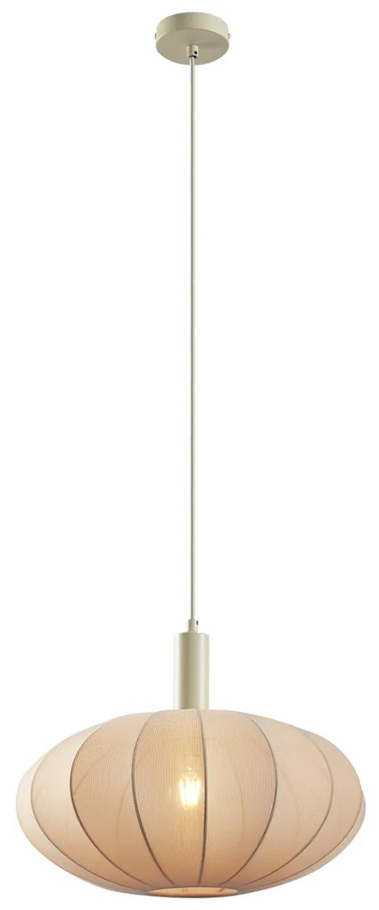 Lampa wisząca Japandi beżowa z materiałowym abażurem - BidaJapandi Oswietlenie wewnetrzne