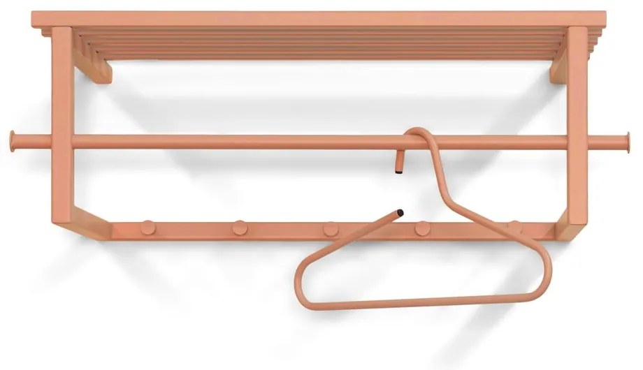 Łososiowy metalowy wieszak ścienny z półką Marco – Spinder Design